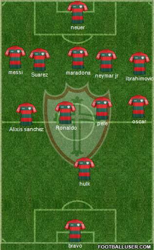 A Portuguesa D 5-4-1 football formation