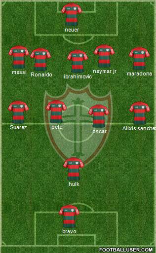 A Portuguesa D 5-4-1 football formation