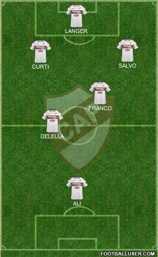 Platense 4-1-2-3 football formation