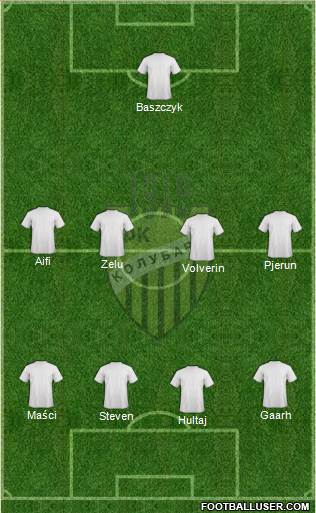 FK Kolubara Lazarevac 3-5-2 football formation