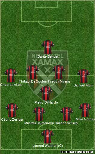 Neuchâtel Xamax FC 4-1-4-1 football formation