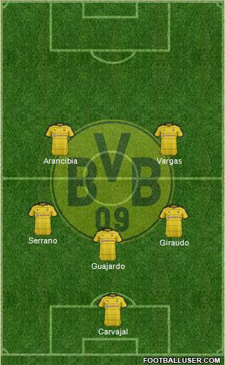 Borussia Dortmund 3-4-1-2 football formation