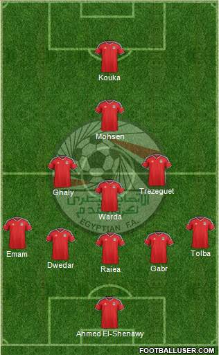 Egypt 5-4-1 football formation