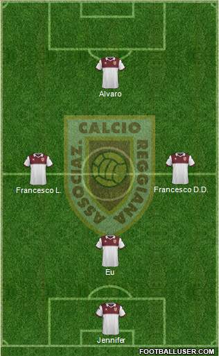 Reggiana 3-4-2-1 football formation