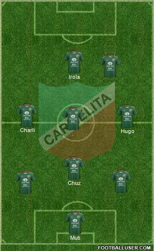 AD Carmelita 3-4-3 football formation