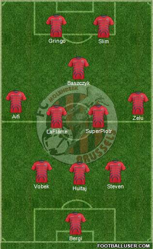 FC Molenbeek Brussels 3-4-1-2 football formation