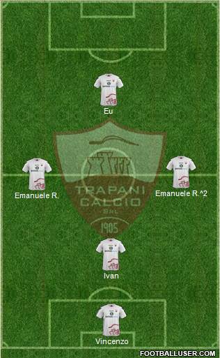 Trapani 3-4-2-1 football formation