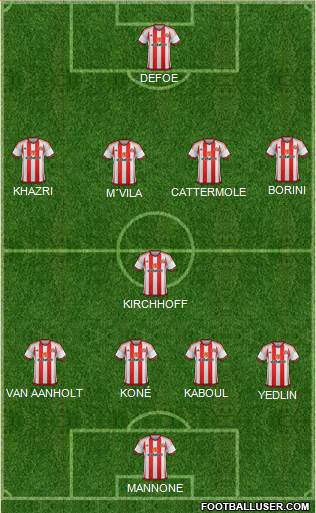 Sunderland 4-1-4-1 football formation