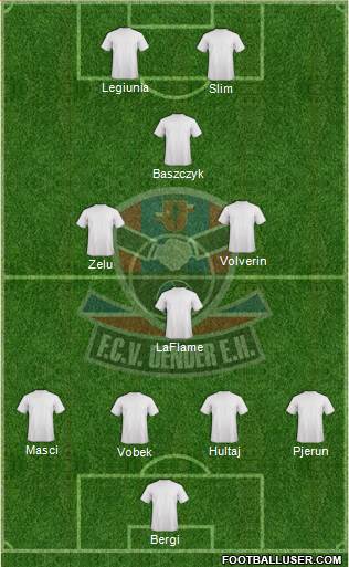 FCV Dender E.H. 3-4-2-1 football formation