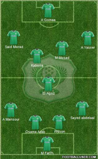 Masry Port Said 4-1-4-1 football formation