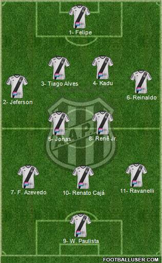 AA Ponte Preta 4-2-3-1 football formation