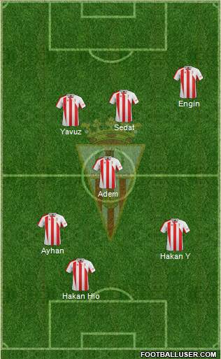 Algeciras C.F. 3-4-2-1 football formation