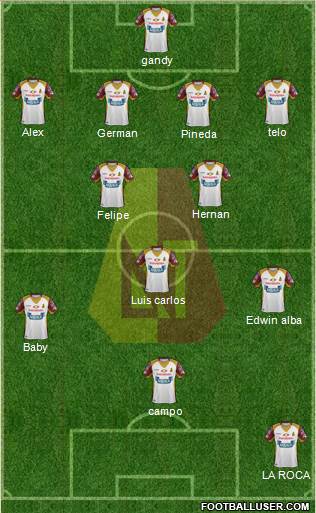 CC Deportes Tolima 4-2-3-1 football formation