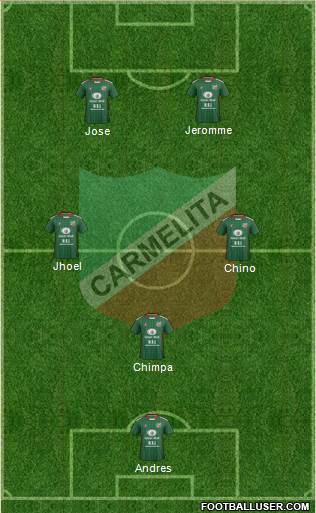 AD Carmelita 4-3-3 football formation