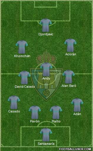 S.D. Ponferradina 4-3-2-1 football formation