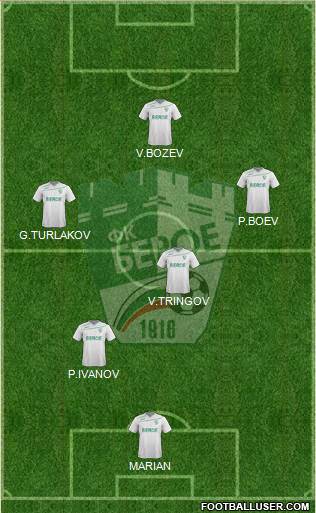 Beroe (Stara Zagora) 3-5-1-1 football formation