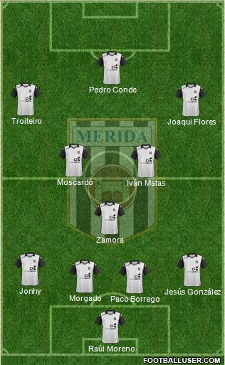 U.D. Mérida 4-1-4-1 football formation