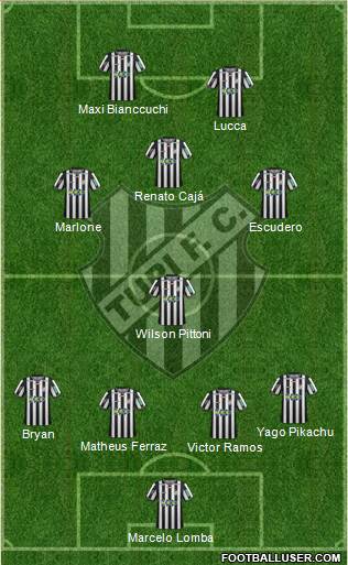 Tupi FC 4-4-2 football formation