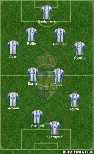 S.D. Ponferradina 4-4-2 football formation