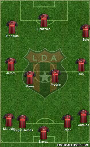 Liga Deportiva Alajuelense 4-1-4-1 football formation