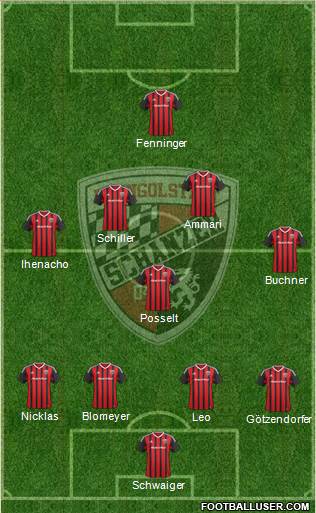 FC Ingolstadt 04 4-1-4-1 football formation