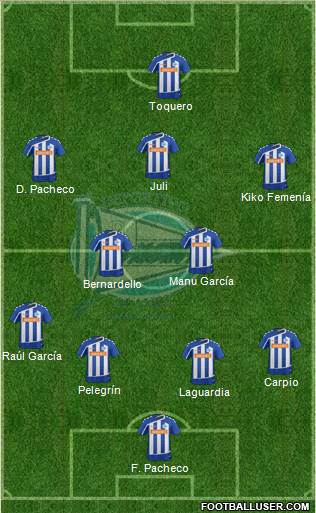 D. Alavés S.A.D. 4-2-3-1 football formation