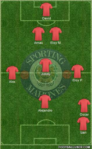 Sporting Mahonés 4-1-4-1 football formation