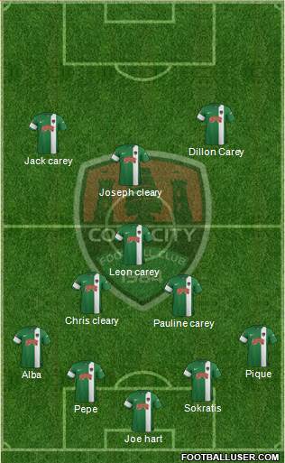 Cork City 4-2-2-2 football formation