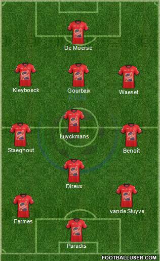KSV Roeselare 3-4-1-2 football formation