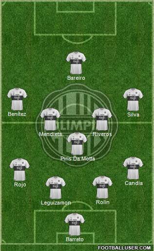 C Olimpia 4-5-1 football formation