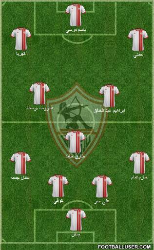 Zamalek Sporting Club 4-5-1 football formation