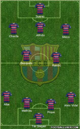 F.C. Barcelona 4-2-3-1 football formation