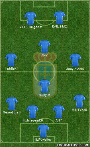 Real Oviedo S.A.D. 4-4-2 football formation