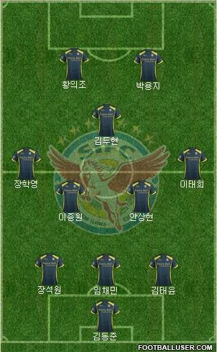 Seongnam Ilhwa Chunma 3-4-1-2 football formation
