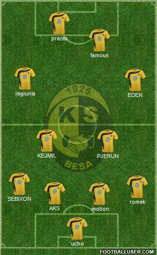 KS Besa Kavajë 4-2-2-2 football formation