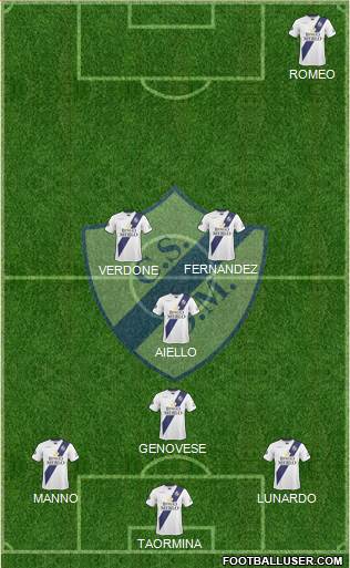 Deportivo Merlo 5-4-1 football formation