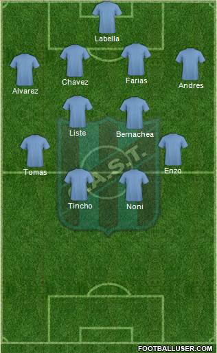 San Telmo 3-5-2 football formation