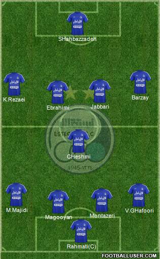 Esteghlal Tehran 4-1-4-1 football formation