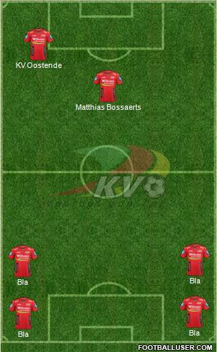 KV Oostende 4-1-4-1 football formation