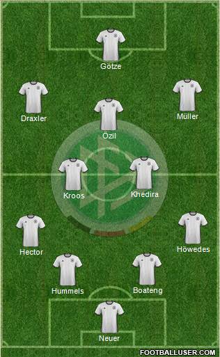 Germany 4-4-1-1 football formation