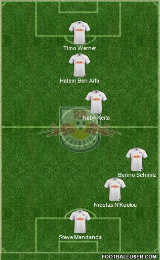 RasenBallsport Leipzig 4-2-1-3 football formation