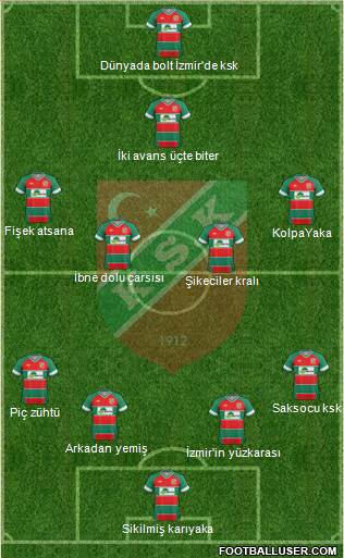 Karsiyaka 4-4-1-1 football formation