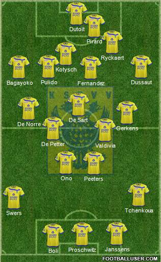 K Sint-Truidense VV 4-3-2-1 football formation
