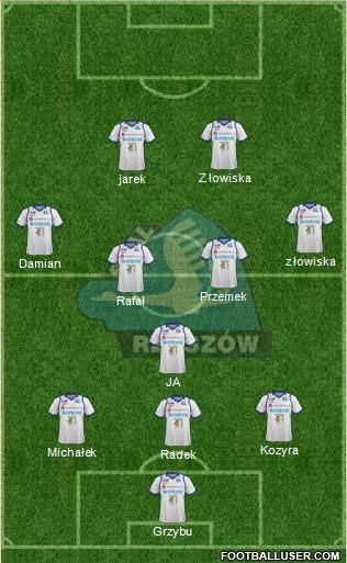 Stal Rzeszow 3-4-1-2 football formation