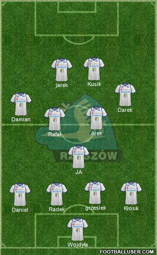 Stal Rzeszow 3-4-1-2 football formation