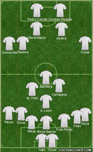 Europa League Team 4-4-2 football formation