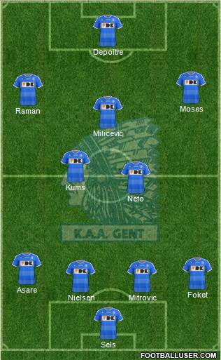 KAA Gent 4-5-1 football formation