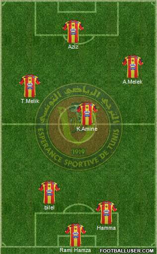 Espérance Sportive de Tunis 4-4-2 football formation