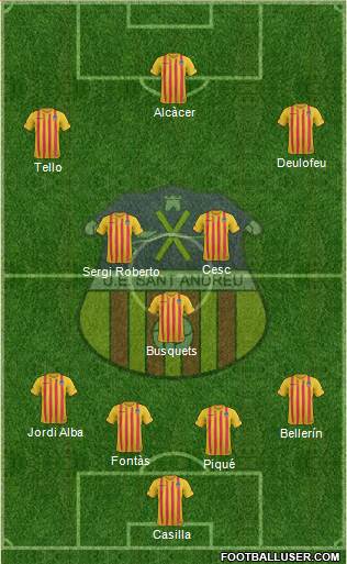 U.E. Sant Andreu 4-2-1-3 football formation