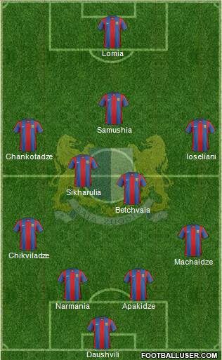 Baia Zugdidi 4-1-2-3 football formation